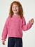 Long-sleeved round-neck jumper for girls ecru+navy blue+rose - vertbaudet enfant 