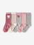 Pack of 5 Pairs of Heart Socks for Girls apricot+beige+chambray blue+mauve - vertbaudet enfant 