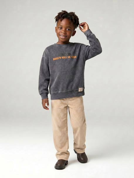 Corduroy Trousers, Easy to Slip On, for Boys beige+navy blue+slate blue - vertbaudet enfant 