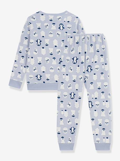 Pyjama imprimé bonhommes de neige bleu clair - vertbaudet enfant 