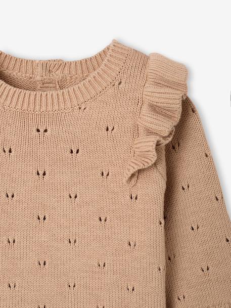 Knitted playsuit for baby girls marl beige - vertbaudet enfant 