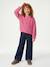 Long-sleeved round-neck jumper for girls ecru+navy blue+rose - vertbaudet enfant 