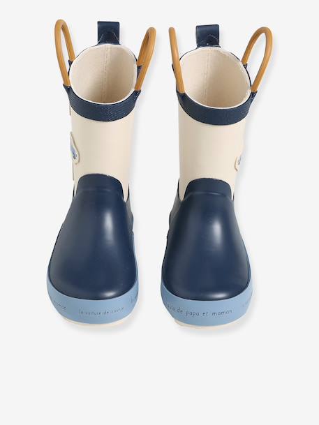Striped Wellies for Babies light blue+navy blue+printed green+striped navy blue - vertbaudet enfant 