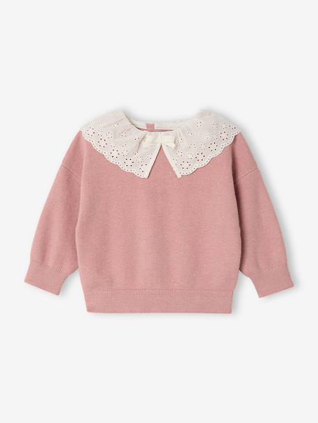 Pull bébé fille manches longues mauve+moka - vertbaudet enfant 