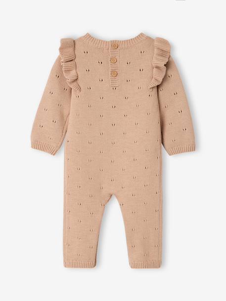 Combinaison bébé fille en tricot beige chiné - vertbaudet enfant 