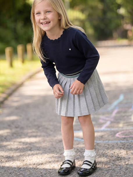 Pull fille personnalisable framboise+mandarine+marine+pivoine+vert de gris - vertbaudet enfant 