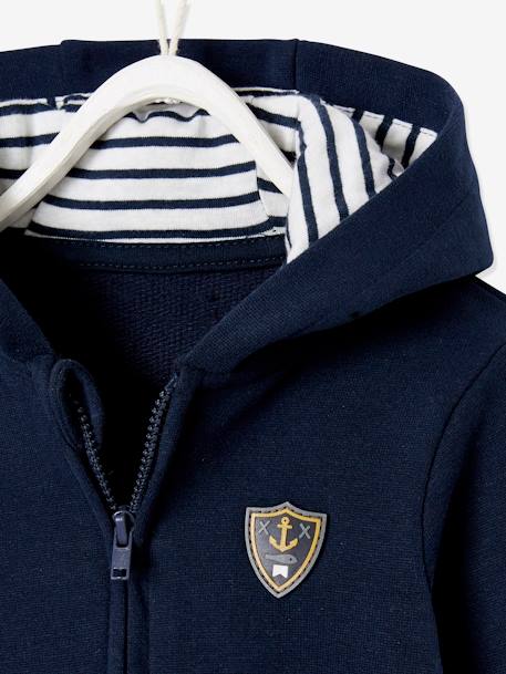 Jacket with Hood & Zip For Baby Boys Dark Blue - vertbaudet enfant 