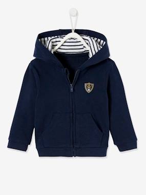 Baby-Jumpers, Cardigans & Sweaters-Cardigans-Jacket with Hood & Zip For Baby Boys