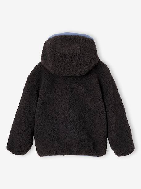 Reversible hooded jacket for boys fir green+grey blue - vertbaudet enfant 