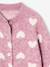 Cardigan with Jacquard Knit Hearts for Girls golden beige+lilac+old rose - vertbaudet enfant 