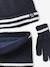 Hat, snood and gloves set for boys marl grey+night blue - vertbaudet enfant 