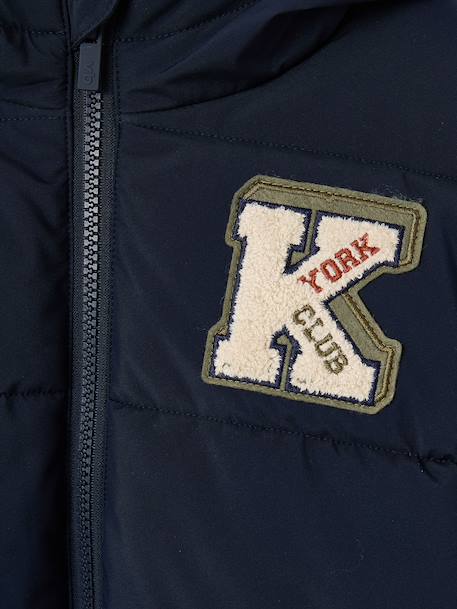 Doudoune à capuche garçon bordeaux+marine - vertbaudet enfant 