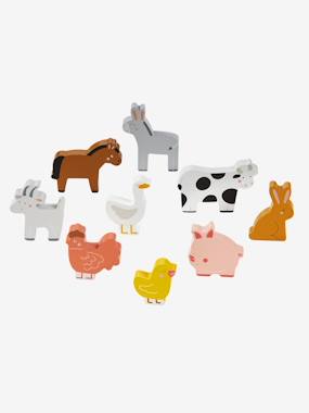 Toys-Playsets-Animal & Heroes Figures-Set of Wooden Animals