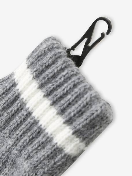 Hat, snood and gloves set for boys marl grey+night blue - vertbaudet enfant 