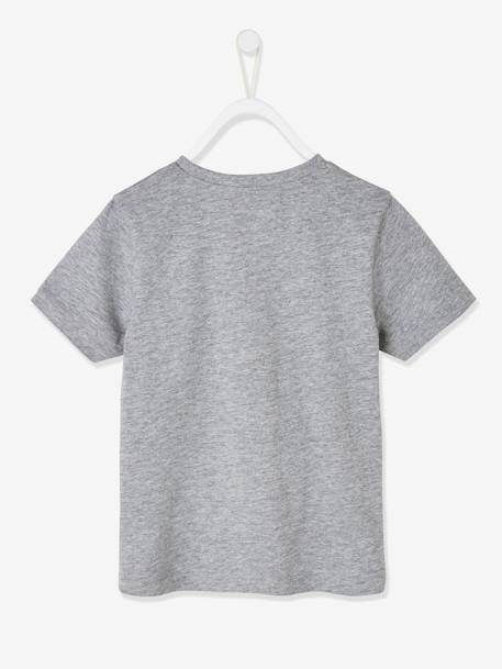 T-shirt de sport garçon motif ballon de foot en relief gris chiné - vertbaudet enfant 