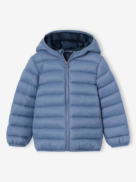 Light Padded Jacket with Hood for Boys black+bordeaux red+emerald green+grey blue+hazel+medium blue+navy blue+olive+pecan nut+red - vertbaudet enfant 