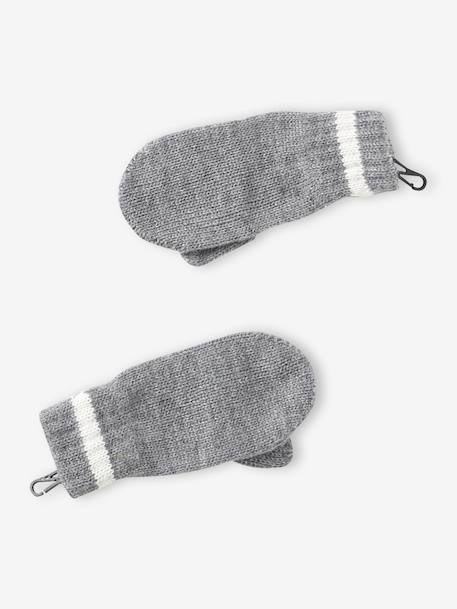Hat, snood and gloves set for boys marl grey+night blue - vertbaudet enfant 