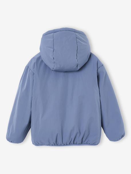 Reversible hooded jacket for boys fir green+grey blue - vertbaudet enfant 
