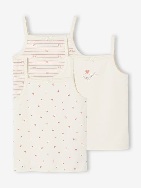 Lot de 3 débardeurs fille beige - vertbaudet enfant 