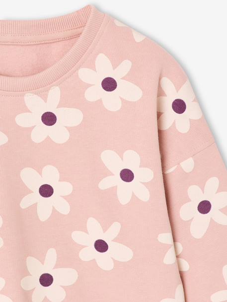 Round-neck sweatshirt for girls ecru+ivory+pale pink+taupe - vertbaudet enfant 