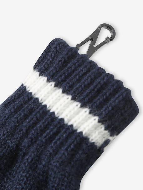 Hat, snood and gloves set for boys marl grey+night blue - vertbaudet enfant 