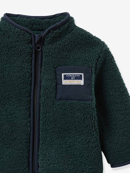 Gilet zippé sherpa bébé vert sapin - vertbaudet enfant 