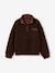 Sweat sherpa fille col montant zippé chocolat - vertbaudet enfant 