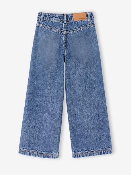 Wide-leg jeans for girls brut denim+medium blue - vertbaudet enfant 