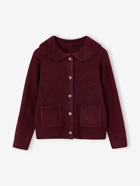 Fille-Pull, gilet, sweat-Gilet-Gilet col boutonné fille