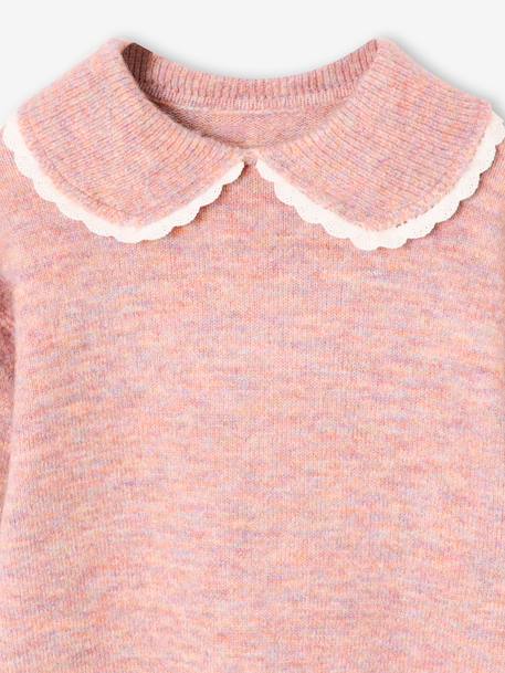 Romantic collar jumper for girls blush - vertbaudet enfant 