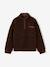 Sherpa sweatshirt with zipped high neck for girls chocolate - vertbaudet enfant 