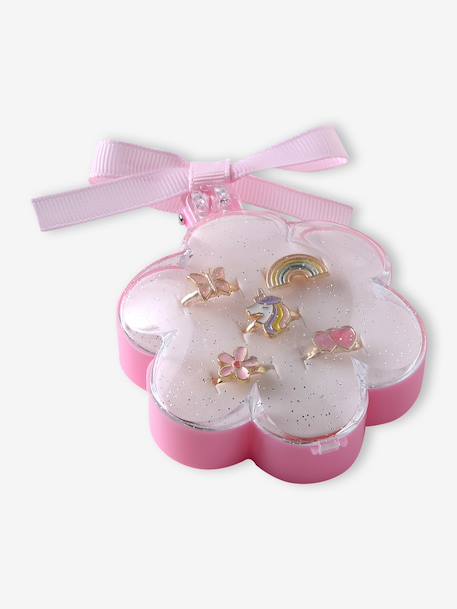 Coffret de 5 bagues fille rose+rose pâle - vertbaudet enfant 