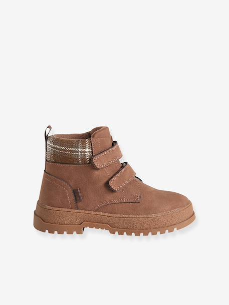 Boots garçon à scratchs marron - vertbaudet enfant 