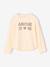 Long-sleeved T-shirt for girls ecru+mauve - vertbaudet enfant 