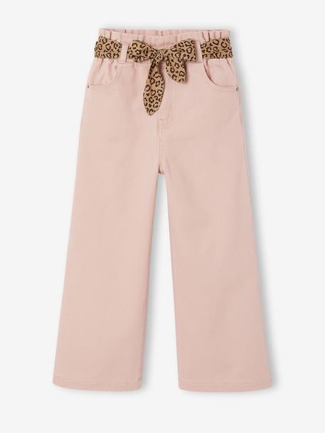 Wide-leg trousers for girls rosy - vertbaudet enfant 