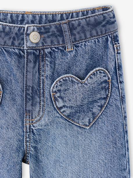 Wide-leg jeans for girls brut denim+medium blue - vertbaudet enfant 