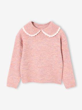 -Romantic collar jumper for girls