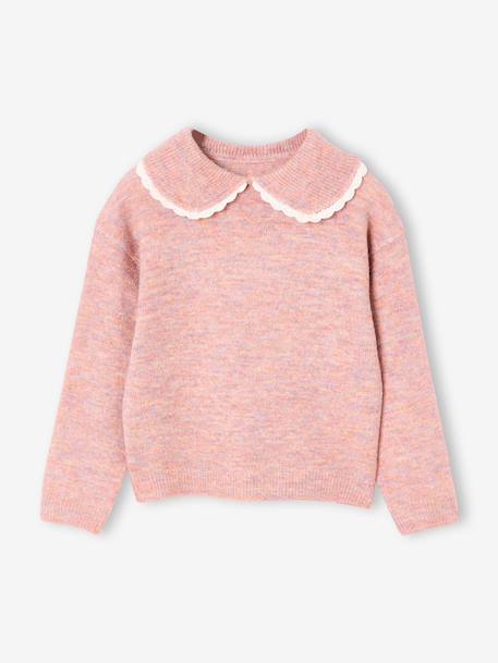Romantic collar jumper for girls blush - vertbaudet enfant 