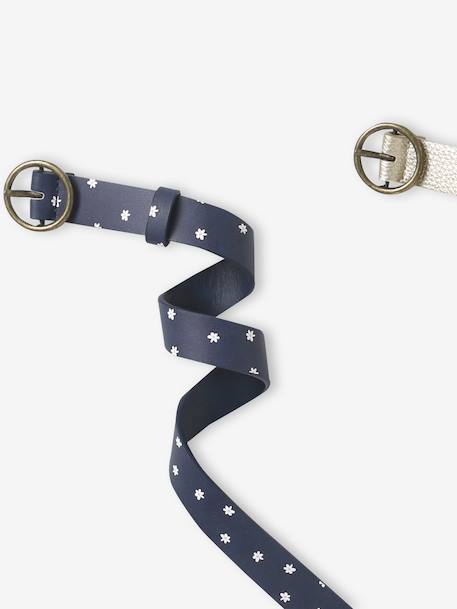 Pack of 2 adjustable belts for girls navy blue - vertbaudet enfant 