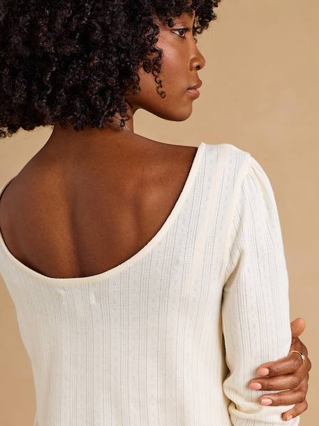T-shirt de grossesse manches longues écru - vertbaudet enfant 