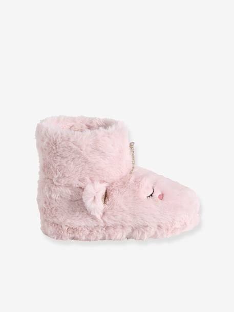 Chaussons montants enfant beige imprimé+rose - vertbaudet enfant 