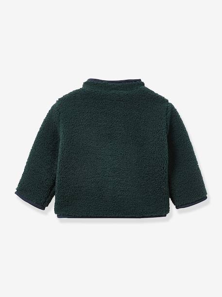 Gilet zippé sherpa bébé vert sapin - vertbaudet enfant 