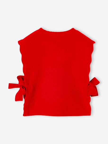 Sleeveless jumper for girls red - vertbaudet enfant 