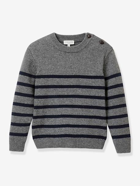 Pull marinière gris - vertbaudet enfant 