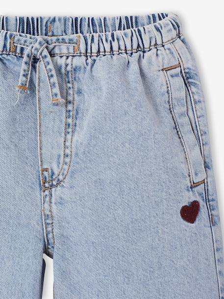 Wide-leg trousers for girls bleached denim+medium blue - vertbaudet enfant 