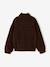 Sherpa sweatshirt with zipped high neck for girls chocolate - vertbaudet enfant 