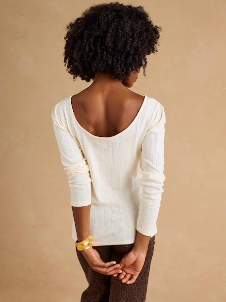 T-shirt de grossesse manches longues écru - vertbaudet enfant 