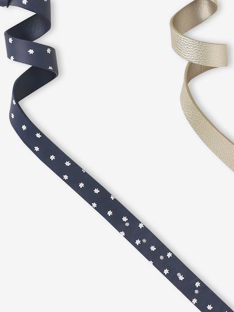 Pack of 2 adjustable belts for girls navy blue - vertbaudet enfant 