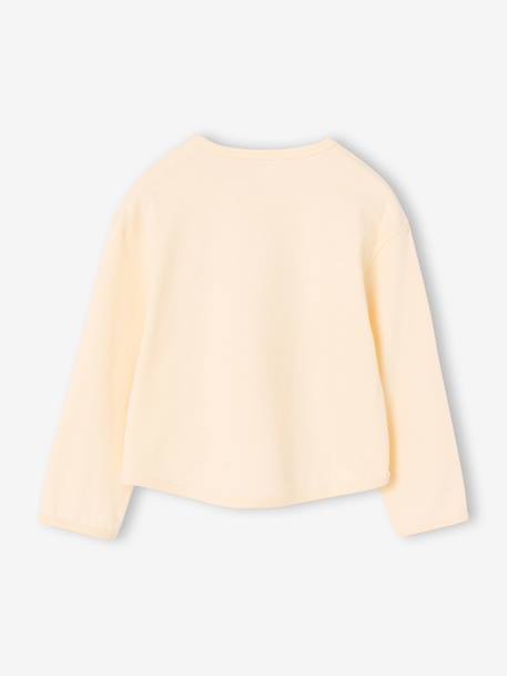 Long-sleeved T-shirt for girls ecru+mauve - vertbaudet enfant 