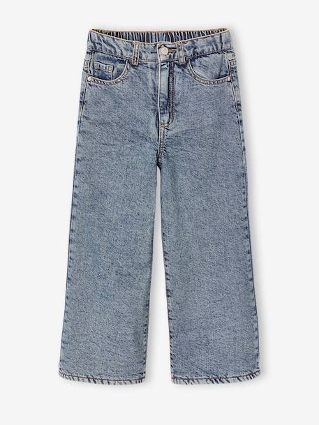 Wide-leg jeans for girls medium blue - vertbaudet enfant 